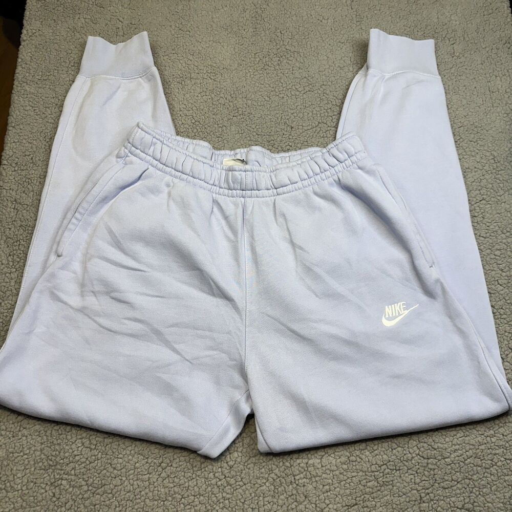Nike Women's Jogger Sweatpants Med Light Blue Loose Fit Thick Waistband